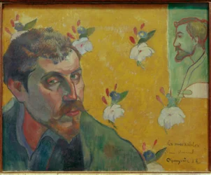 Selbstbildnis mit dem Porträt Bernards, Vincent van Gogh gewidmet (Les Misérables)